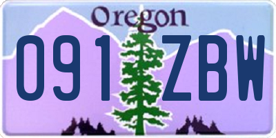 OR license plate 091ZBW