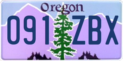 OR license plate 091ZBX