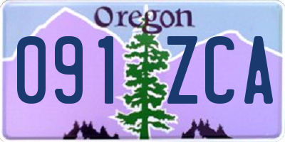 OR license plate 091ZCA