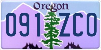 OR license plate 091ZCO