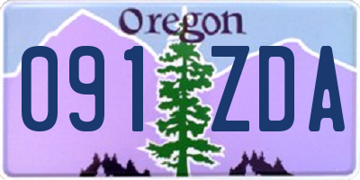 OR license plate 091ZDA