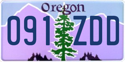 OR license plate 091ZDD