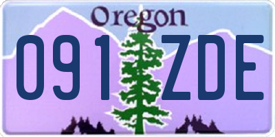 OR license plate 091ZDE