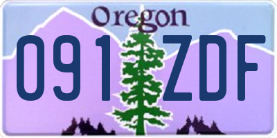 OR license plate 091ZDF