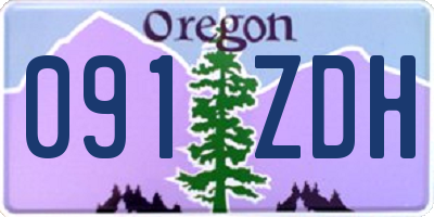 OR license plate 091ZDH