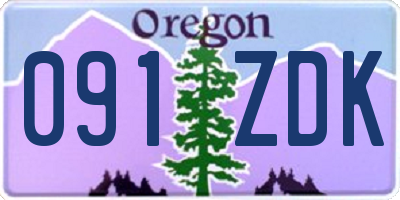 OR license plate 091ZDK