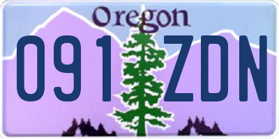 OR license plate 091ZDN