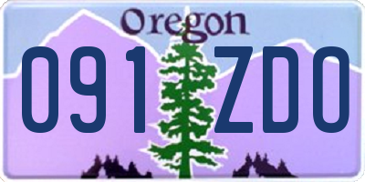 OR license plate 091ZDO