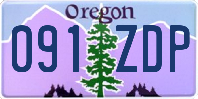 OR license plate 091ZDP