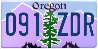 OR license plate 091ZDR