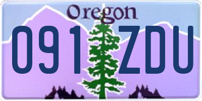 OR license plate 091ZDU