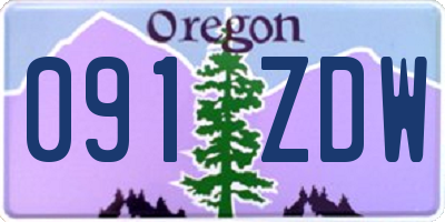 OR license plate 091ZDW