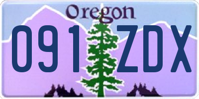 OR license plate 091ZDX