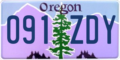 OR license plate 091ZDY