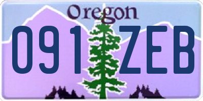 OR license plate 091ZEB