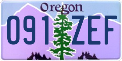 OR license plate 091ZEF