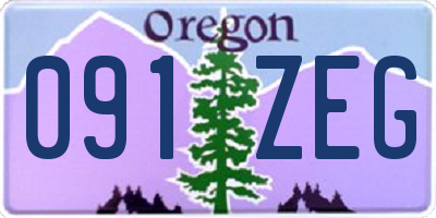 OR license plate 091ZEG