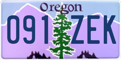 OR license plate 091ZEK
