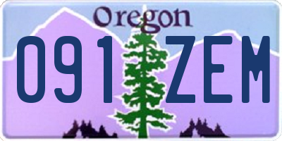 OR license plate 091ZEM