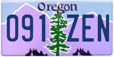 OR license plate 091ZEN