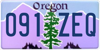 OR license plate 091ZEQ