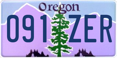 OR license plate 091ZER