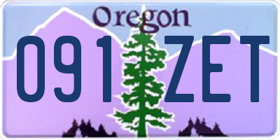OR license plate 091ZET