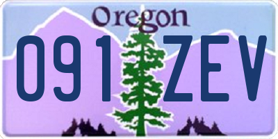 OR license plate 091ZEV