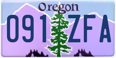 OR license plate 091ZFA