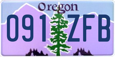 OR license plate 091ZFB