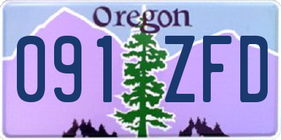 OR license plate 091ZFD