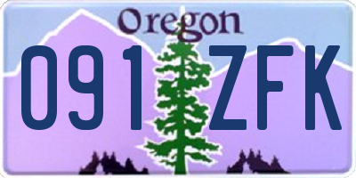 OR license plate 091ZFK