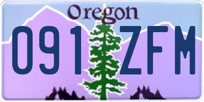 OR license plate 091ZFM