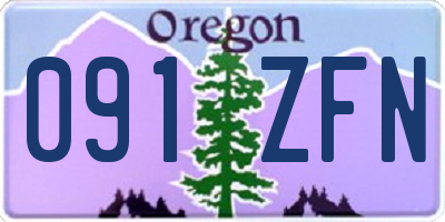 OR license plate 091ZFN