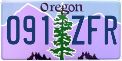 OR license plate 091ZFR