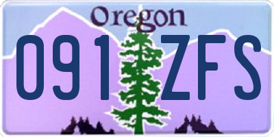 OR license plate 091ZFS