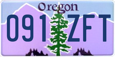 OR license plate 091ZFT