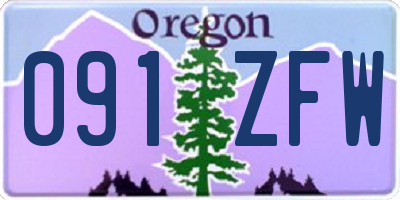 OR license plate 091ZFW