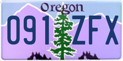 OR license plate 091ZFX