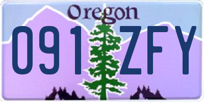 OR license plate 091ZFY