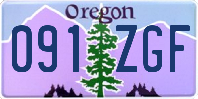 OR license plate 091ZGF