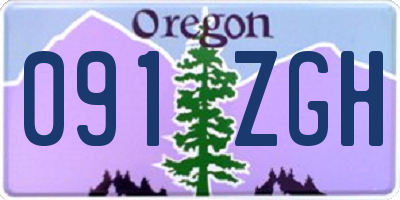 OR license plate 091ZGH
