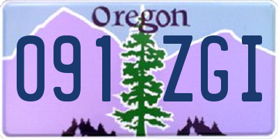 OR license plate 091ZGI