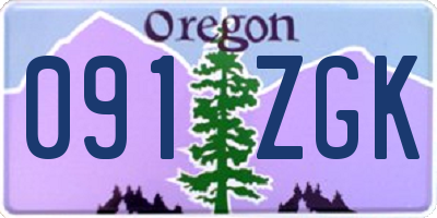 OR license plate 091ZGK