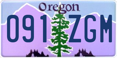 OR license plate 091ZGM