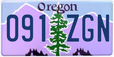 OR license plate 091ZGN
