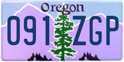 OR license plate 091ZGP