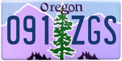 OR license plate 091ZGS