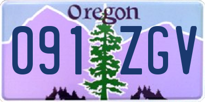 OR license plate 091ZGV