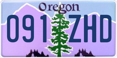 OR license plate 091ZHD